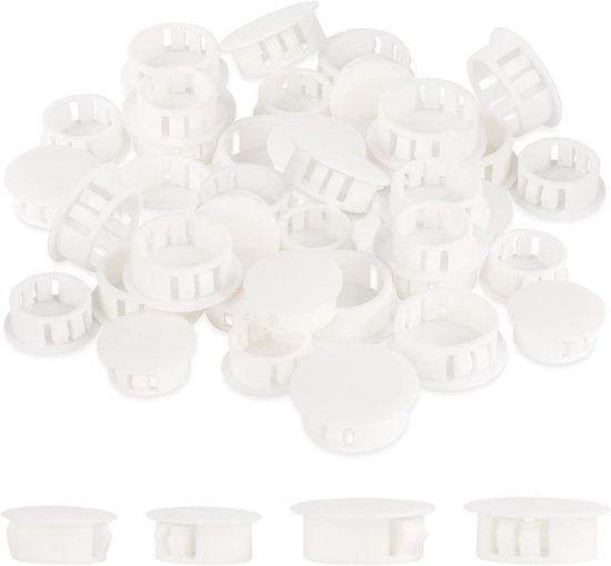 Hole Covers - 20 Stuks - Wandgatdeksels - Meubelstoppers - Raamafdekkingen - Plastic Stoppers - Kastgatstoppers - Witte Schroefdoppen voor Meubelgaten