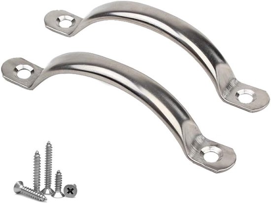 Holle roestvrijstalen handgrepen voor deuren, laden, met schroeven, 95 mm, 20 stuks van Probrico