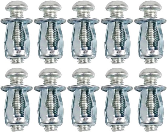 Hollow Metal Cavity Anchors, 10pcs M4 Extra Short Hollow Wall Anchors, Hollow Door Fixings for 0-5mm Door Wall, Aluminum Sheet, Iron Sheet, Wooden Board (20mm) van Merkloos	