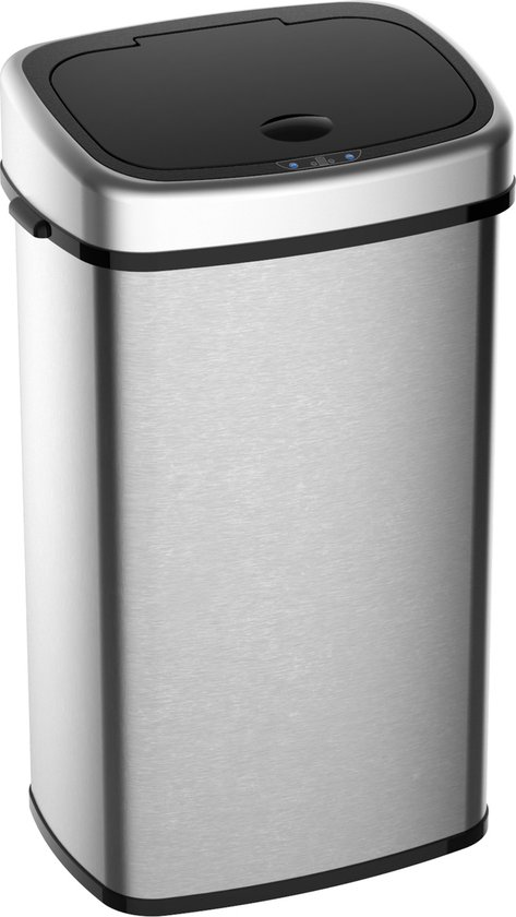HOMCOM Automatische afvalbak vuilnisbak met infraroodsensor keuken zilver 58 L / 48 L 851-011V01 van HOMCOM
