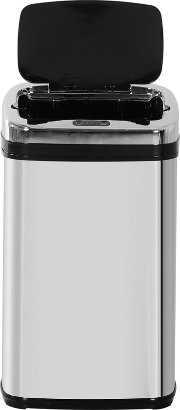 HOMCOM Rvs automatische sensor vuilnisemmer afvalemmer IR-sensor vierkant 30 l 03-0024 van HOMCOM