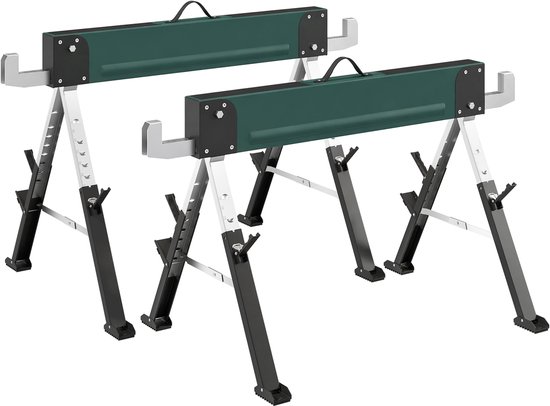HOMCOM Zaagbok - Metaal, EVA - 116 x 64 x 81 cm - Groen