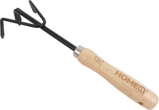 HOME It® Plantekultivator – Zwart Koolstofstaal & FSC Beukenhout – Tuingereedschap voor Kruiden, Planten & Struiken – Ideaal voor Bloembakken, Moestuin & Potten – 30 cm van Merkloos	
