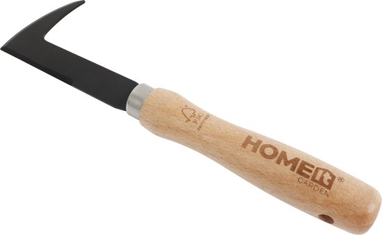 HOME It® Voegenreiniger met mes – Zwart gepoedercoat koolstofstaal & FSC beukenhouten handvat – Ideaal voor onkruid & mos verwijderen tussen tegels – Voegen schoonmaken – 26 cm – Tuingereedschap van Merkloos	