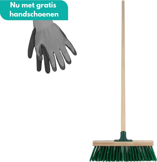 HomGar - Buitenbezem - Straatbezem - Tuinbezem - Harde bezem - EXTRA STEVIG - Met GRATIS handschoenen van HomGar
