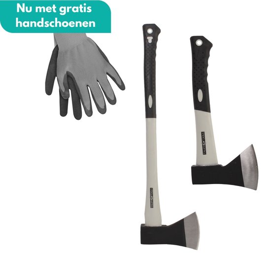 HomGar – COMBIDEAL – Bijlset – Hakbijl – Handbijl + Gratis tuindhandschoenen – Glasfiber – Hoogwaardige kwaliteit van HomGar