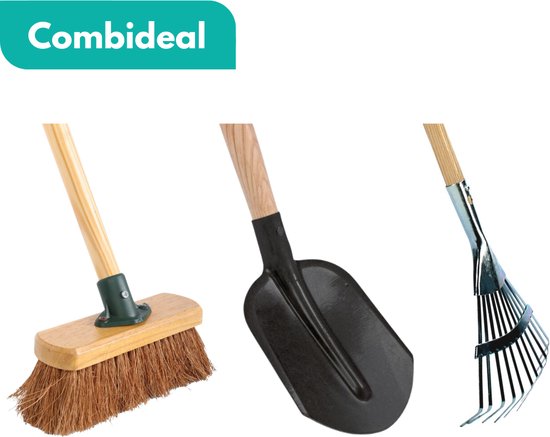 HomGar - COMBIDEAL - Kindertuingereedschap - Kinderbezem - Kinderschep - Kinderhark van HomGar