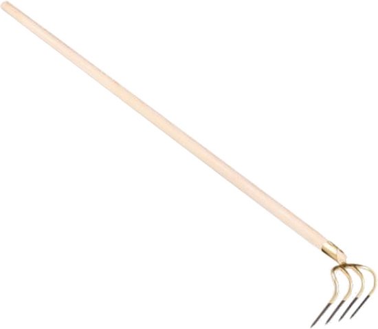 HomGar - Mesthaak - 4 tanden - Houten steel - 130 centimeter van $