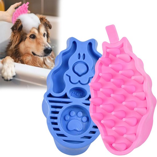 hondenborstel, kort haar (set van 2), badborstel, hondenborstel, huisdier, premium borstel voor ondervacht en dekhaar, voor honden, katten, huisdieren, kort haar en lang