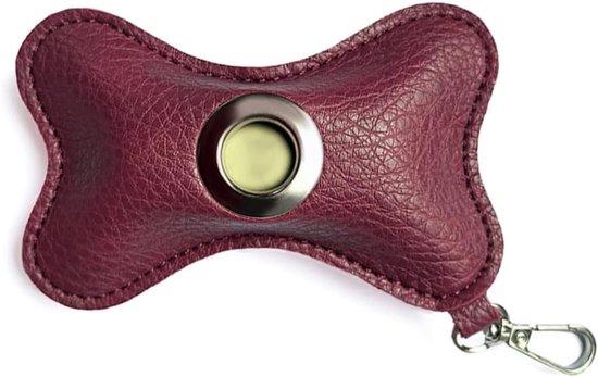 Hondenpoepzakhouder - lederen hondenafvalzakdispenser - zakje met ritssluiting en karabijnclip bevestigd aan alle riemen voor wandelen - buiten - reizen (geen poepzakken inbegrepen) van Merkloos	