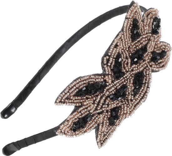 Hoofdbanden voor dames, jaren 20, vintage damesaccessoires, zwart, bruid, hoofdbanden met strass en kant, voor Valentijnsdag, Kerstmis, cadeaus, kostuum, ballen, vintage, feestaccessoires van BABEYOND