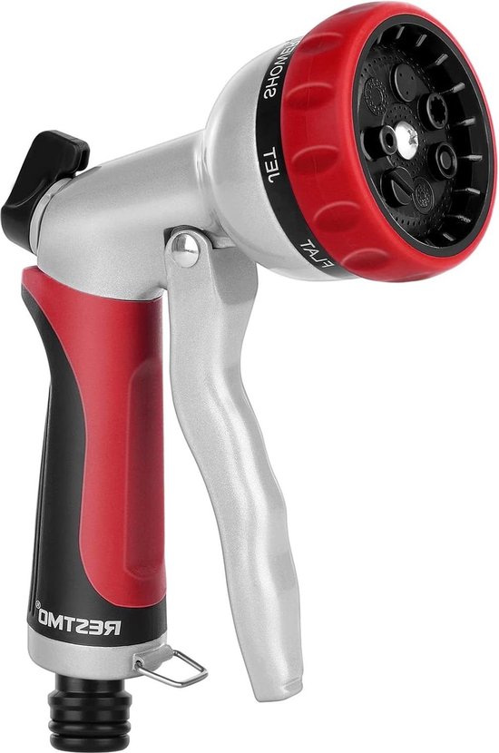 Hoogwaardige tuinwaterspuit - Handsproeier van metaal met 7 patronen - Rood van GARDENA