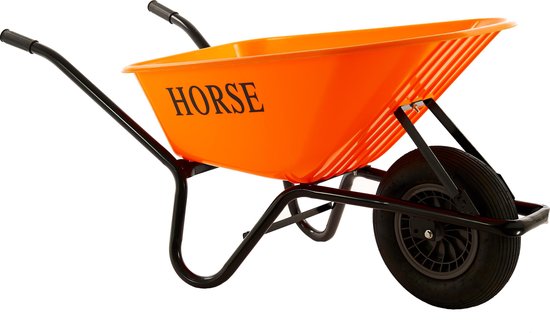 Horse Kruiwagen - Gemonteerd geleverd - kruiwagen oranje - kruiwagen 100 liter van Merkloos	