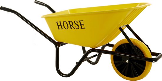 Horse Kruiwagen met antilek band -Gemonteerd geleverd - kruiwagen geel - kruiwagen 100 liter van Forta