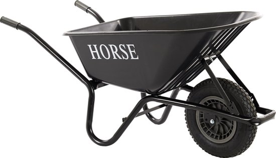Horse kruiwagen met luchtband Gemonteerd geleverd - kruiwagen zwart - kruiwagen 100 liter van Talen Tools