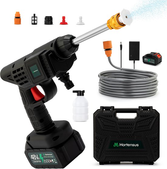 Hortensus 3-in-1 Hogedrukreiniger - Draadloos Met Accu - Compact en Draagbaar van Hortensus