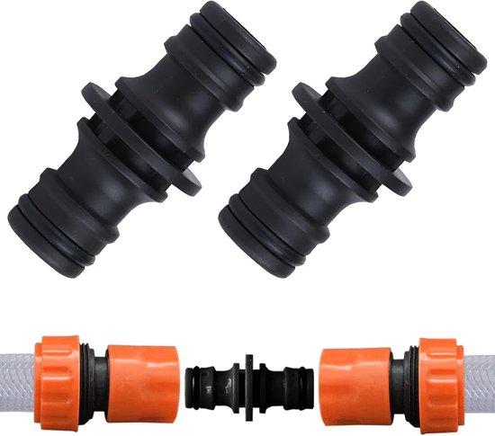 Hose Connector - 2 Pcs - Garden Hose Connectors - Hose Coupling 1/2 inch - Garden Hose Fitting - Double Plug Garden Hose voor Car Washing en Garden Hose Connection van GARDENA