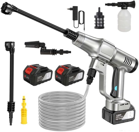 House Of Atelier - Hogedrukreiniger - Hogedrukspuit - Watersproeipistool - 6-in-1 - Krachtige Reiniging - 1 accu - Pistool
