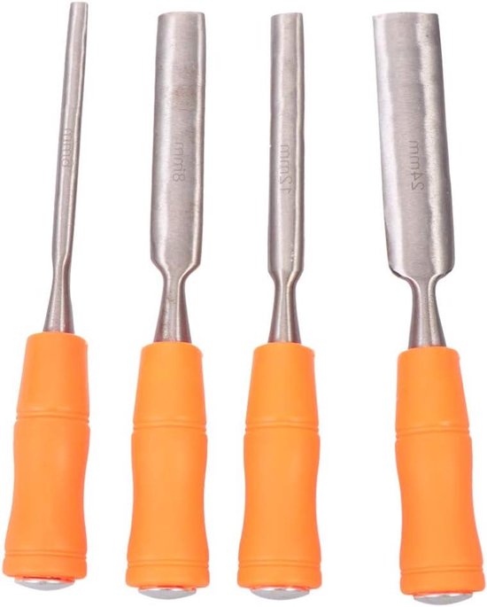Houtbeitelset - Timmergereedschap - Houtbewerking - Ergonomische handgrepen - 4-delig - Niet gespecificeerd