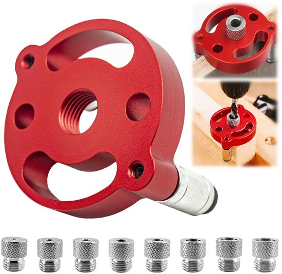 Houtbewerkingsboorhulp - houtbewerkingsboorgaten - locator 3/4/5/6/7/8/9/10 mm - boorhulp - verticaal boren - verticale deuvelleren - voor massief hout - hardhout - precisie boren - houtbewerking accessoires van Merkloos	