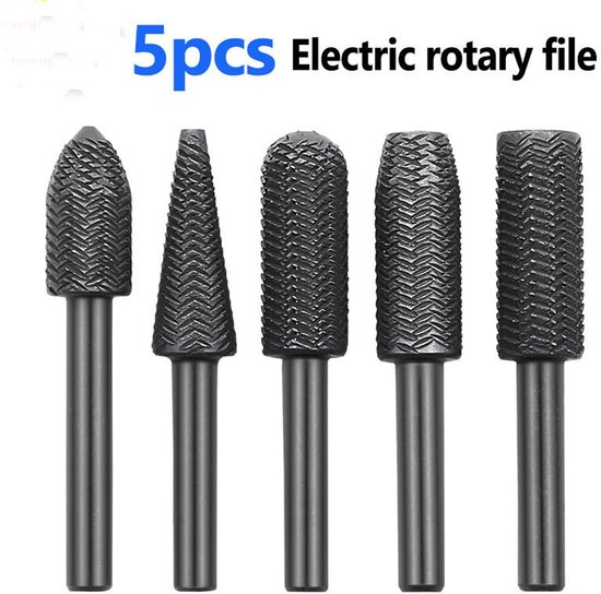Houtbewerkingsgereedschapset - Elektrische roterende profielvijl, roterende houtvijl - Houtbewerkingsvijl - Mes, theeblad, slijpkop - Wortelsnijmes van Merkloos	