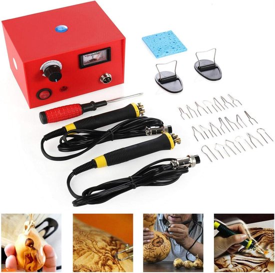 Houtbrand Machine - Ambachtelijke Tool - Houtsnijwerk Maken - Instelbare Temperatuur - 50 Watt - Zwart