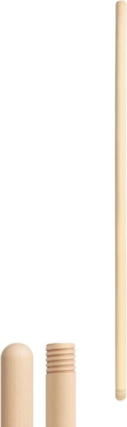 Houten Bezemsteel - Steel met schroefdraad - Schoonmaken en reinigen - FSC gecertificeerd hout - 120cm lengte 22mm dik