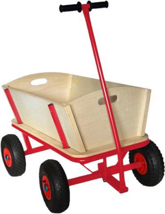 Houten Bolderkar / Bolderwagen - Luchtbanden van TecTake