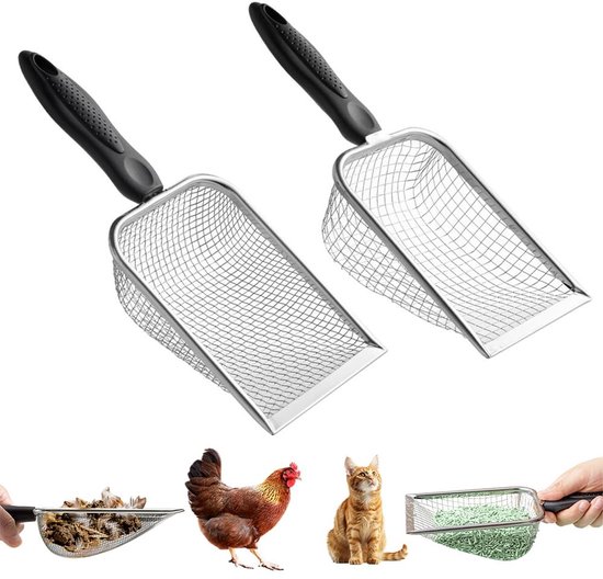 Houten Hark en Schep voor Honden- en Kattenuitwerpselen, Ideaal voor Dierenverzorging en Tuinonderhoud, Duurzaam en Handig in Gebruik van Merkloos	