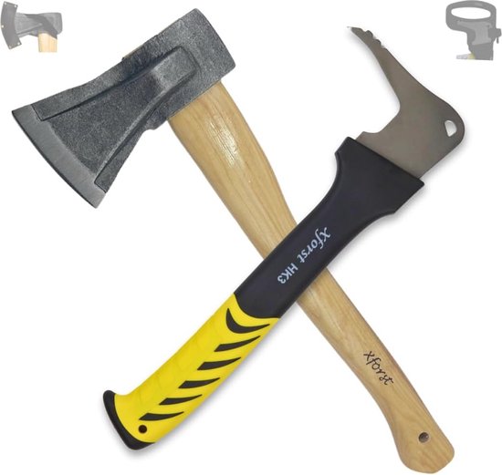 Houten Kapstok met 9 Neerklapbare Haken - Wit/Naturel van Houten