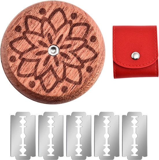 Houten Ronde Broodmes - Draagbaar Snijmes met Scheermes voor Luchtige Pizza en Doe Het Zelf Broodpatroon - Nauwkeurig Deegmes voor Brood Snijden en Deeg Snijden van Merkloos	