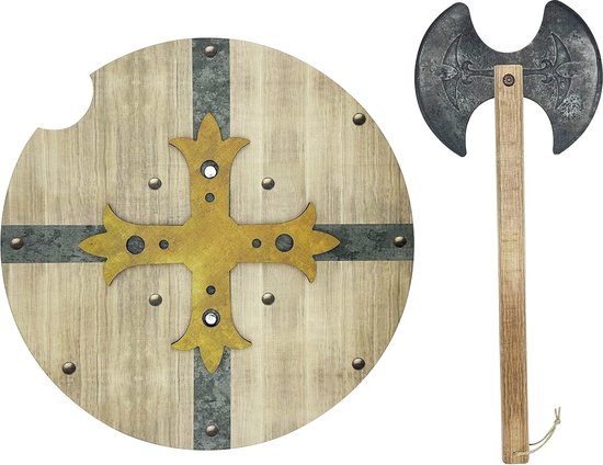 Houten Schild en Bijl - Middeleeuws Speelgoed voor Kinderen - Rollenspelaccessoires voor Jongens en Meisjes - Geschikt voor Halloween en Carnaval van Liontouch