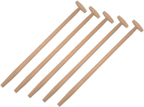 Houten Spadesteel met T-greep voor Tuinvork en Schep, 90 cm van Merkloos	