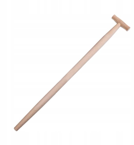 Houten T-greep schepstok 100cm, beukenhout