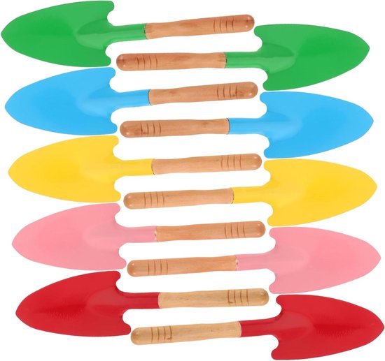 Houten Tuinscheppen - Handgereedschap Set - Balkon Tuinieren - Ergonomische Grip - 10 Stuks - Diverse Kleuren