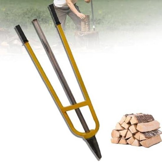 Houtkloofmachine Handmatig - Brandhout Kloof Tool - Brandhout Maken - Zwaartekracht Aangedreven - 99 x 37 x 20 cm - Zilver