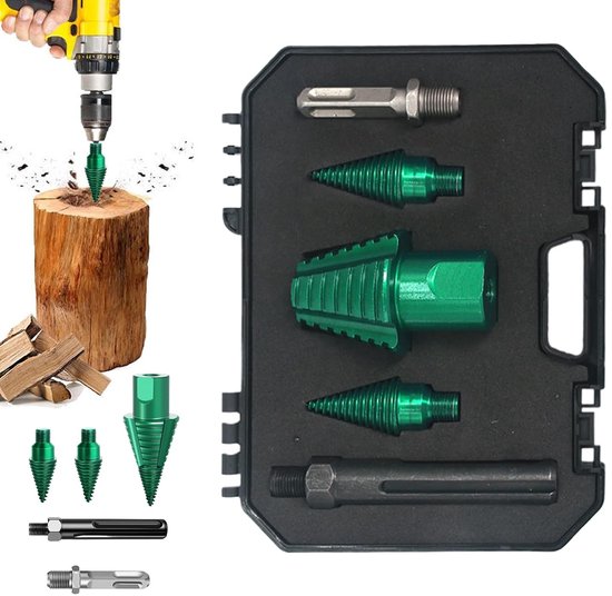 Houtklopper Boormes - Boomstam Splijter - Brandhout Bereiden - Kegelvormige Schroef - 1.1 kg - Grijs