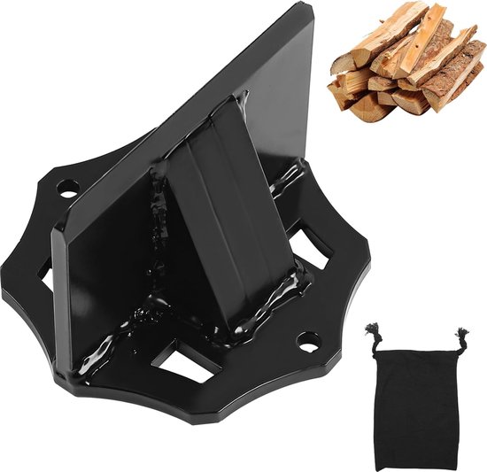 Houtklover, handmatige houtklover, draagbare aanmaakhoutklover, gereedschap voor brandhout, veilige houtklover met wig, houtkloverstandaard, houtsnijder voor open haard, kamperen in de buitenlucht - koolstofstalen (groot 800 g) van Houtklover