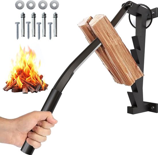 Houtklover handmatige houtsplijter - brandhout aanmaaksplijter - wandmontage - spanmes - hendel - werkbesparende - handhoutsplijter - handmatige aanmaakkakker - brandkraker - aanmaakhout splijten - gereedschap voor camping Houtklover van Houtklover