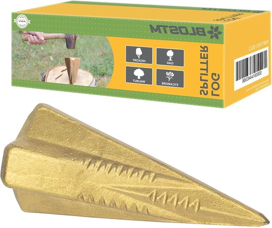 Houtklover Handmatige log Splitter Wedge - 18 kg warmtebehandelde houtgranaat druppelgesmeed en zwaar belastbaar Houtklover van Houtklover