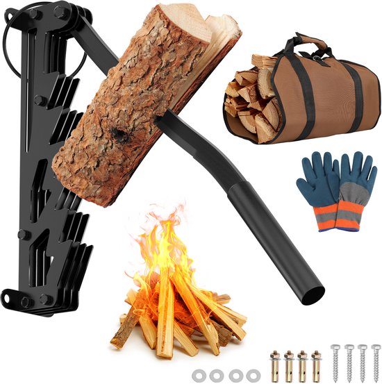 Houtklover - Houtsplijter - Houtkliever - Houtklover Muur - Kloofwig - Splijtwig - Houtklover voor aanmaakhout Zwart zonder verlengde handgreep