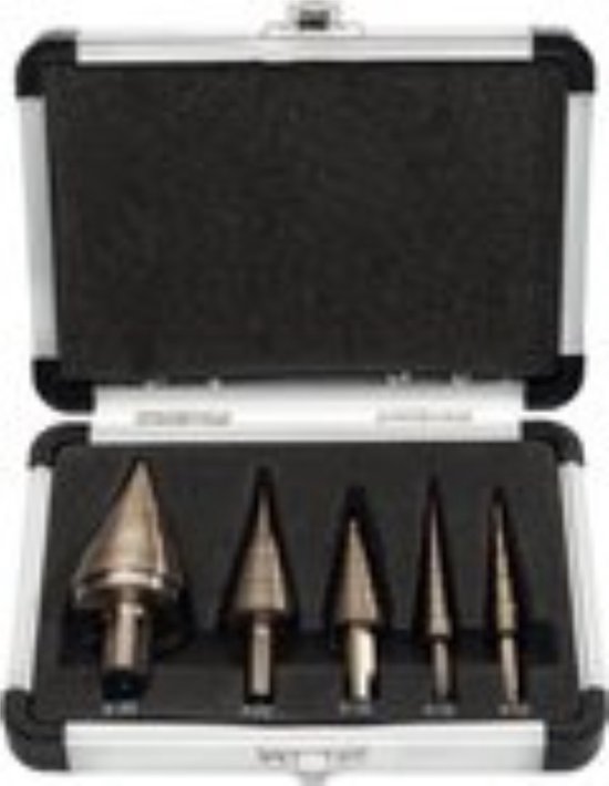 Houtsplitter Boorkop Set | 5 Stuks | Houtklover | Inclusief Koffer | Rond | Houtsplijter Metaal | Zwart van Techmar