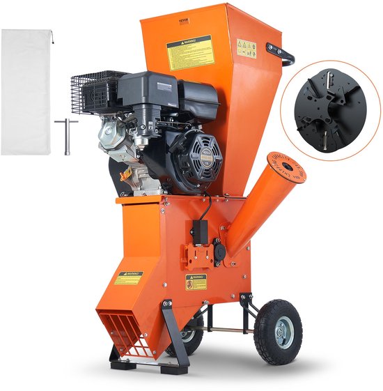 Houtversnipperaar – Tuinafvalversnipperaar – Takkenversnipperaar – Houtsnipperaar – Mulchversnipperaar – Benzine 420cc Motor – Groot Invoerkanaal 17 cm van Merkloos	
