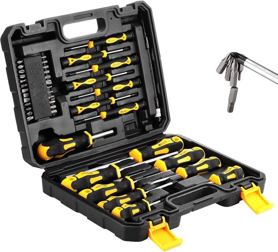 HSEAMALL 42PCS Magnetic Screwdriver Set, Including Slot, Phillips, Torx, Hex, Square, Pozidriv Portable & Durable Screwdriver Set Multifunction Precision Repair Tools van HSEAMALL
