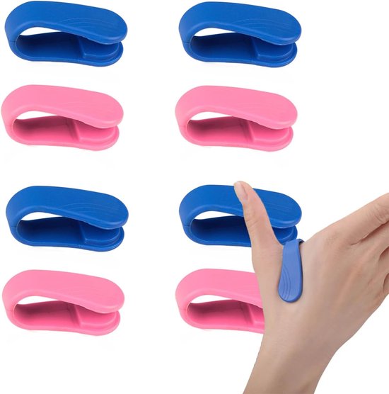HsentimenH Pack of 8 acupressure clips, headaches and tensions, mini clip made of plastic for finger massage, meridian relief and pain and tension relief van Merkloos	