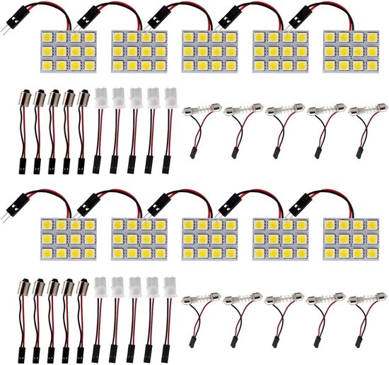HUAZIZ 10 stuks 12 SMD LED-paneel dome licht interieur van Merkloos	