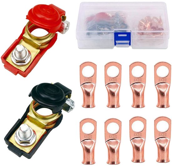 HUAZIZ 2 stuks accuklemmen, snelspanaccuklemmen, accuklemmen (8 koperen ringen) voor boot, vrachtwagen, bestelwagen, caravan van Merkloos	