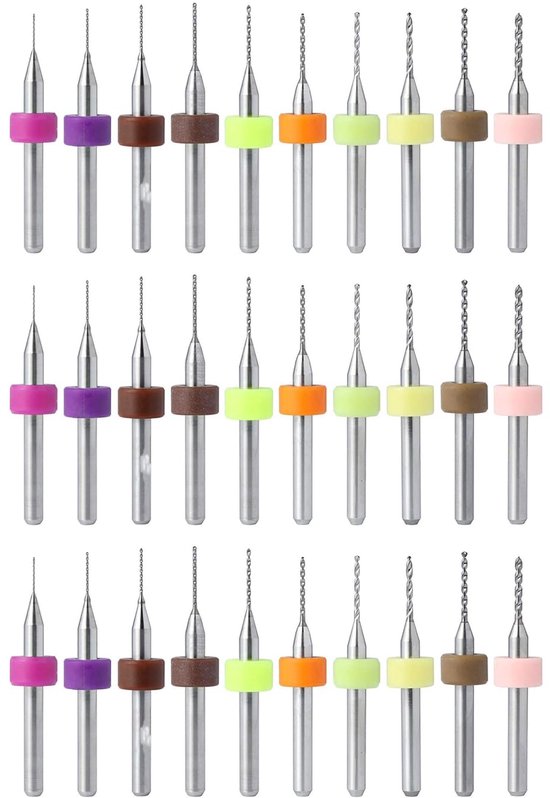 HUAZIZ 30 stuks PCB-boren voor microboren, mini-boren van 0,10 mm tot 1,0 mm voor modesieraden, elektronische mini-bits voor PCB-printplaten (elk 3 stuks) van HUAZIZ