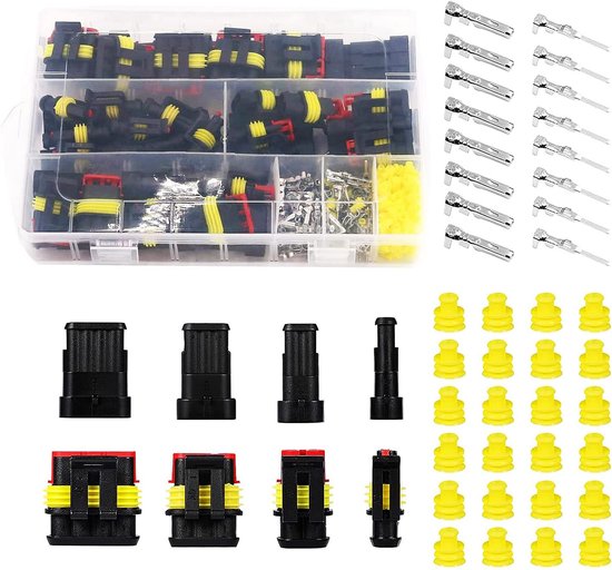 HUAZIZ Set van 20 waterdichte snelverbinders, kabelconnectoren, 1/2/3/4-polige stekker, waterdichte connector, auto elektrische aansluitstekker, voor vrachtwagens, auto's, kajakken, boten, scooters en van Merkloos	