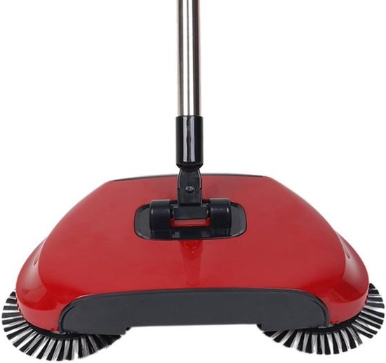 Huishoudelijke Veegmachine - Handveger Stofblik - Vloeren Schoonmaken - 3-in-1 Ontwerp - 130 cm - Rood